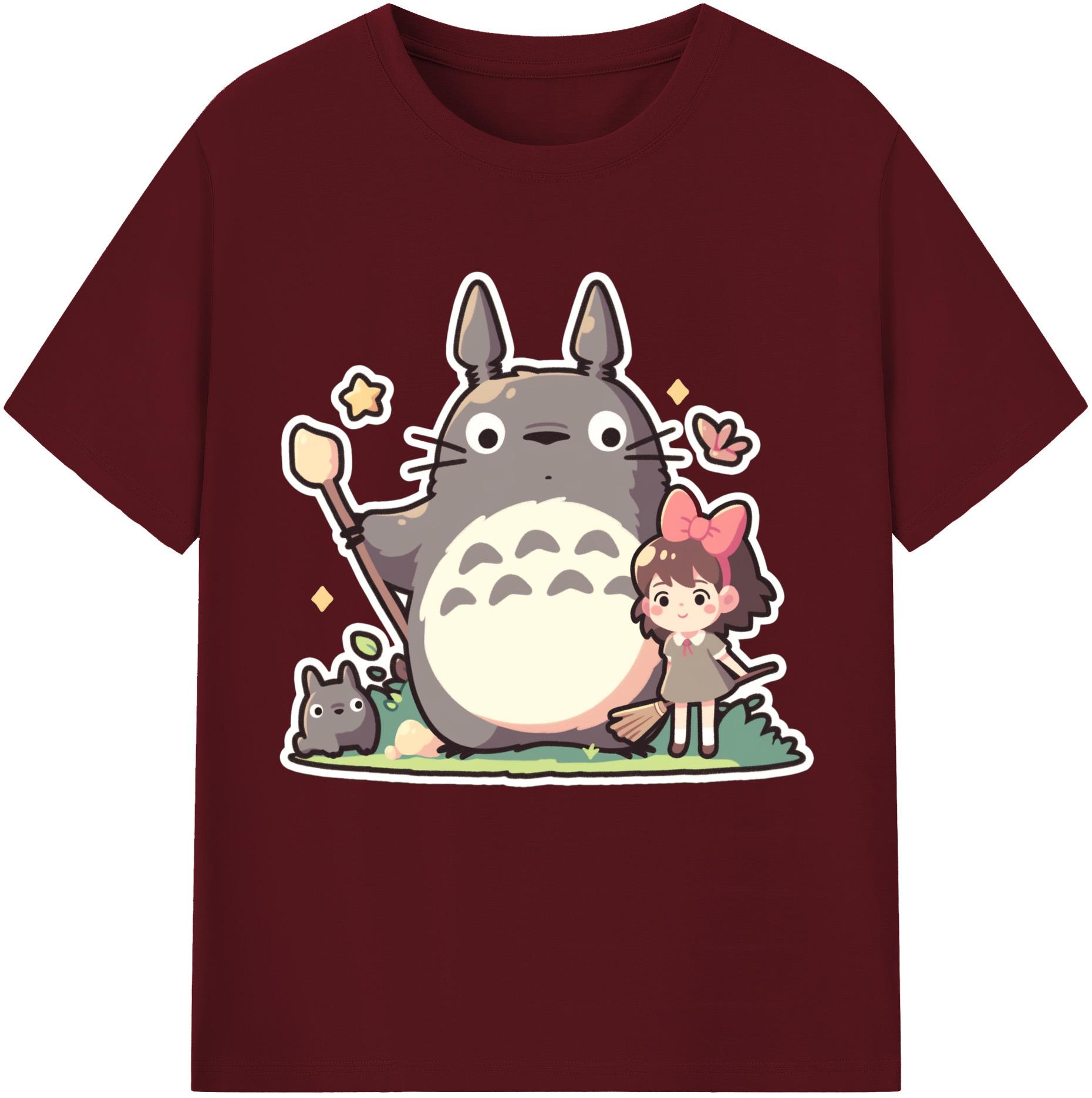 （画像用） となりのトトロ 草壁メイ 草壁サツキ My Neighbor Totoro Satsuki Kusakabe Mei Kusakabe 綿100％半袖Tシャツ（フロントプリント）